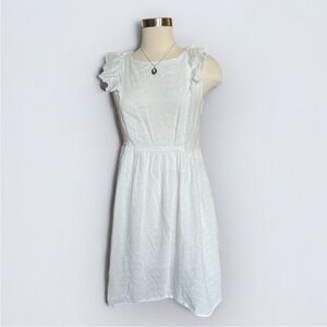 White Ruffle Sleeve Sundress